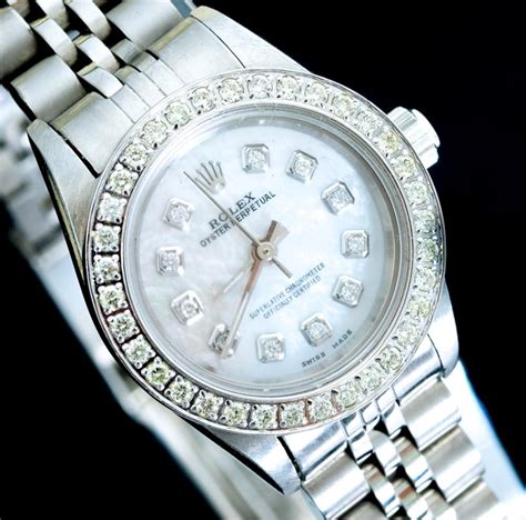 rolex oyster perpetual date diamond bezel|Rolex watch diamond bezel prices.